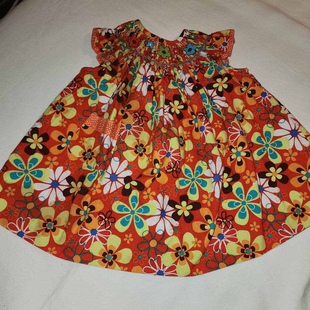 Amanda Remembered Colorful Floral Smocked Dress